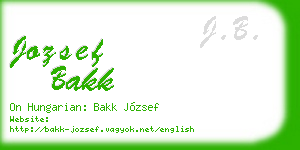 jozsef bakk business card